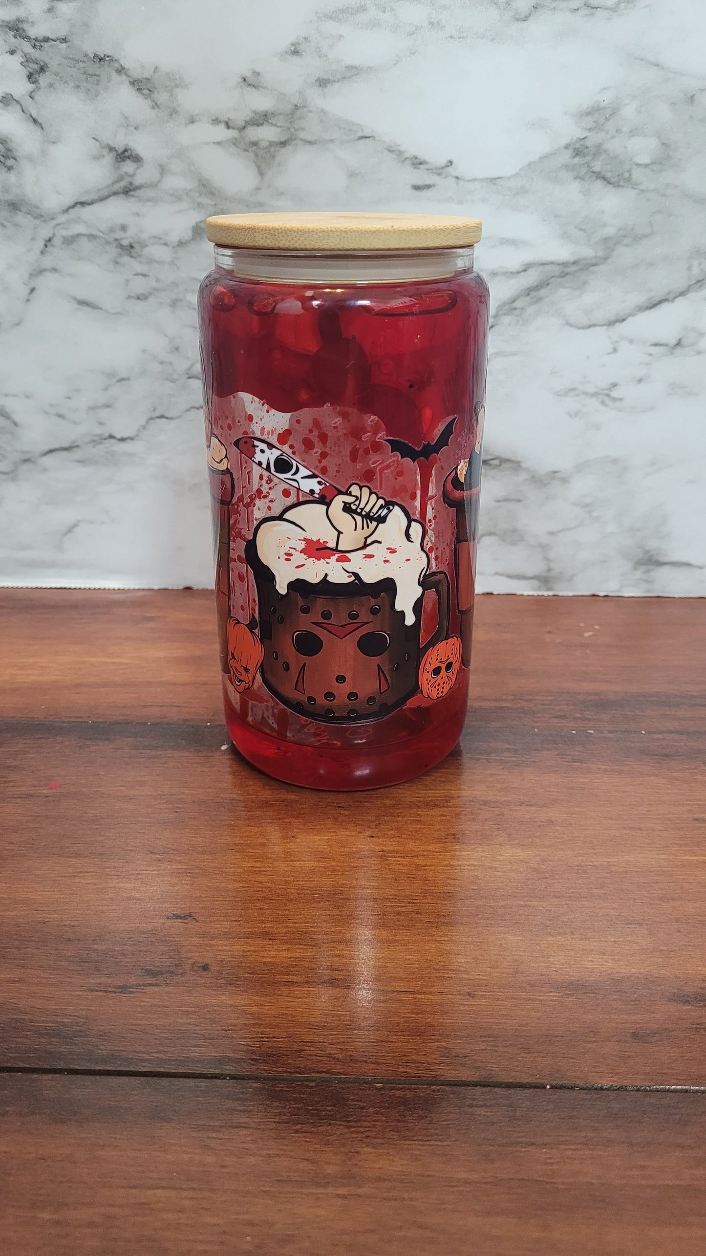 16oz Killer Coffee Blood Drip Glitter Globe